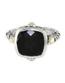 Effy Sterling Silver Diamond Onyx Ring - ONYX - 7
