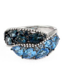 Effy Sterling Silver Ring Shades of Blue Topaz - TOPAZ - 7