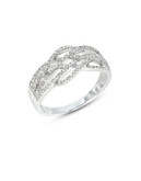 Fine Jewellery 14k White Gold Pave Diamond Lattice Ring - DIAMOND - 7