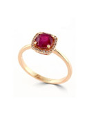 Effy 14K Rose Gold Diamond and Natural Ruby Ring - RUBY - 7