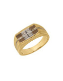 Fine Jewellery 14k Yellow Gold Diamond Grid Ring - DIAMOND - 10