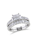 Concerto 1 CT Multi-shape Diamonds TW 14k White Gold Bridal Set Ring - DIAMOND - 5