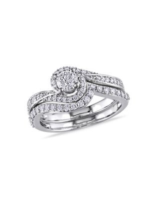 Concerto .74CT Diamond TW 14k White Gold Bridal Set Ring - DIAMOND - 6