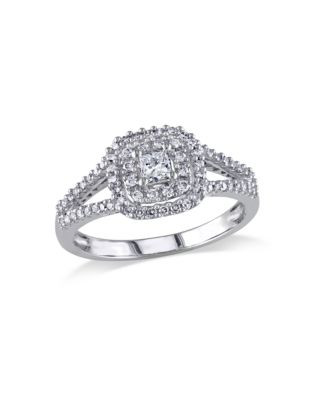 Concerto .5 CT Princess and Round Diamonds TW 14k White Gold Fashion Ring - DIAMOND - 5