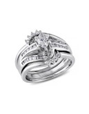 Concerto .75 CT Multi-shape Diamonds TW 14k White Gold Bridal Set Ring - DIAMOND - 5