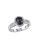 Concerto 1 CT Black and White Oval and Round Diamonds TW 14k White Gold Fashion Ring - BLACK DIAMOND - 8