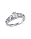 Concerto 1 CT Multi-shape Diamonds TW Fashion 14k White Gold Ring - DIAMOND - 6