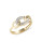 Fine Jewellery Chain Link Angled Pave Ring - CUBIC ZIRCONIA - 7