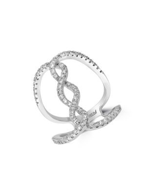 Effy 14K White Gold and Diamond Geometric Ring - DIAMOND - 7