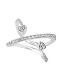 Effy 14K White Gold and Diamond Ring with Heart Accents - DIAMOND - 7