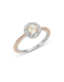 Fine Jewellery Two-Tone Sterling Silver Round Citrine and White Topaz Ring - CITRINE - 7