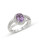 Fine Jewellery Sterling Silver Oval Amethyst and White Topaz Ring - AMETHYST - 7