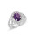 Fine Jewellery Sterling Silver Cut-Out Amethyst and White Topaz Ring - AMETHYST - 7