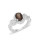 Fine Jewellery Sterling Silver Smokey Quartz and White Topaz Ring - SMOKEY QUARTZ - 7