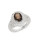 Fine Jewellery Sterling Silver Smokey Quartz and White Topaz Statement Ring - SMOKEY QUARTZ - 7