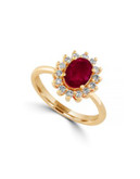 Effy Ruby Diamond and 14K Yellow Gold Oval Ring - RUBY - 7