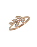 Fine Jewellery 0.1 TCW Diamond and 14K Rose Gold Leaf Ring - DIAMOND - 7