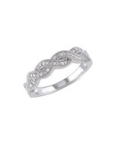 Concerto .10 CT Diamond and Sterling Silver Vintage Crossover Ring - DIAMOND - 9