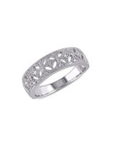 Concerto .10 CT Diamond and Sterling Silver Openwork Vintage Ring - DIAMOND - 7