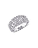Concerto Diamond and Sterling Silver Cutout Ring - DIAMOND - 6
