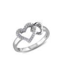 Concerto Diamond Interlocking Heart Ring - DIAMOND - 6