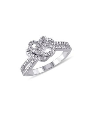 Concerto Diamond Knotted Heart Ring - DIAMOND - 5