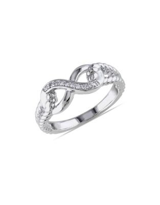 Concerto Diamond Infinity Ribbed Band Ring - DIAMOND - 5