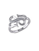 Concerto Diamond and Sterling Silver Double Infinity Heart Ring - DIAMOND - 5