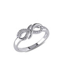 Concerto Diamond and Sterling Silver Infinity Knot Ring - DIAMOND - 6