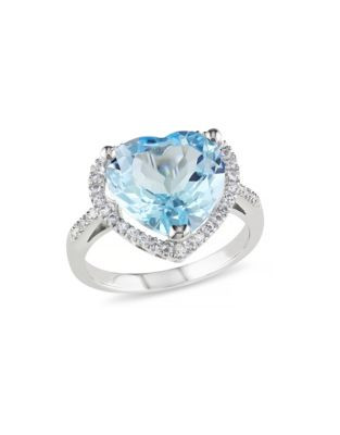 Concerto 7.40TCW Blue Topaz Heart Ring - TOPAZ - 9