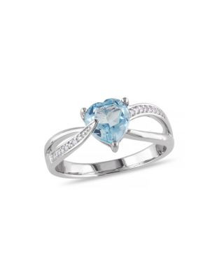 Concerto 1.33TCW Blue Topaz and Diamond Accent Heart Ring - TOPAZ - 7