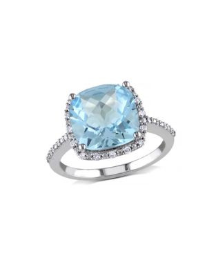 Concerto 5.25TCW Blue Topaz and Diamond Accent Halo Ring - TOPAZ - 8