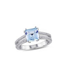 Concerto 2TCW Blue Topaz and Diamond Accent Ring - TOPAZ - 5