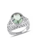 Concerto 4.33TCW Green Amethyst Sterling Silver Cocktail Ring - AMETHYST - 7