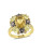 Concerto 0.02 TCW Diamond and 6.3 TCW Citrine with Quartz Goldtone Sterling Silver Ring - MULTI - 7
