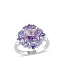 Concerto Amethyst and Tanzanite Sterling Silver Ring - MULTI - 7