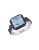 Concerto Blue Topaz and Sapphire Sterling Silver Cocktail Ring - BLUE - 7