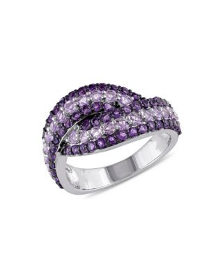 Concerto Amethyst and Rose de France Sterling Silver Ring - AMETHYST - 8