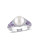 Concerto Blue Topaz and Amethyst Pearl Ring with 0.1TCW Diamond Accent - PEARL - 5
