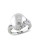 Concerto Sterling Silver Freshwater Pearl and 0.05 TCW Diamond Petal Ring - WHITE - 5