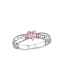Concerto 0.25TCW Morganite and Diamond Sterling Silver Ring - PINK - 5