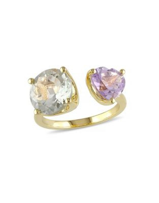 Concerto 5 TCW Green Amethyst and Rose de France Heart Ring - AMETHYST - 5