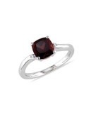Concerto Garnet and Diamond Accent Sterling Silver Ring - GARNET - 5