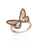 Le Vian 14K Strawberry Gold Chocolatier Butterfly Ring - WHITE - 7