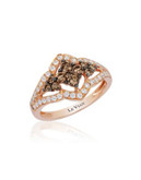 Le Vian 14K Strawberry Gold Chocolatier Framed Clusters Ring - WHITE - 7