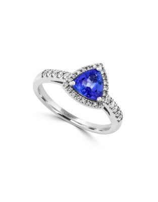 Effy 0.2 TCW Diamond and Tanzanite 14K White Gold Ring - TANZANITE - 7