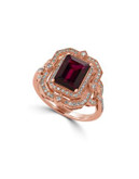 Effy 14K Rose Gold Rhodolite Ring with 0.42 Total Carat Weight Diamonds - RHODOLITE - 7