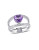 Concerto 1.45TCW Amethyst and Diamond Accent Sterling Silver Heart Ring - AMETHYST - 5