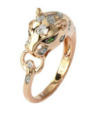 Effy 14K Rose Gold 0.07ct Diamond And Tsavorite Ring - ROSE GOLD - 7