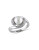 Concerto White Pearl 0.1 tcw Diamond and Sterling Silver Twisted Ring - WHITE - 7